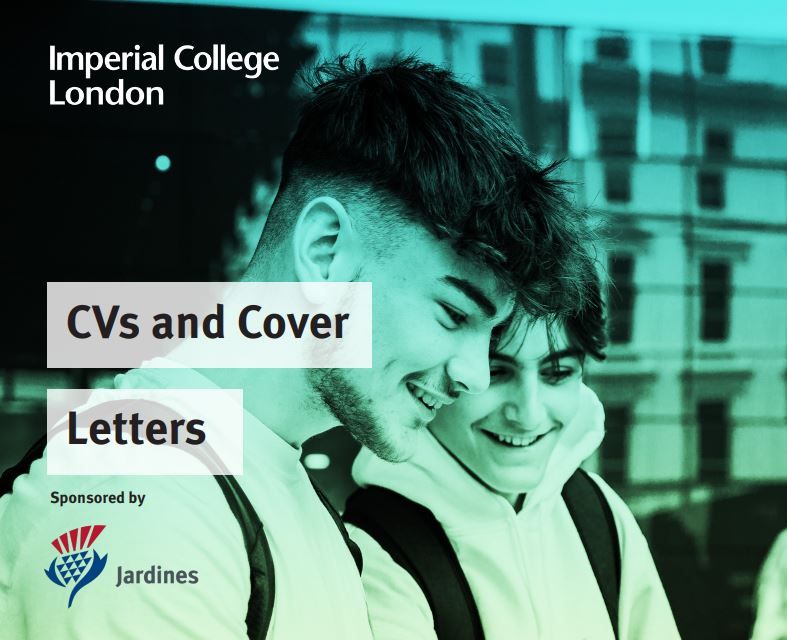 Image of Imperial students reading a CV guide