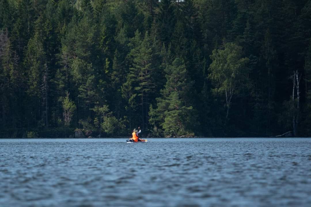 student paddleboarding in sweden