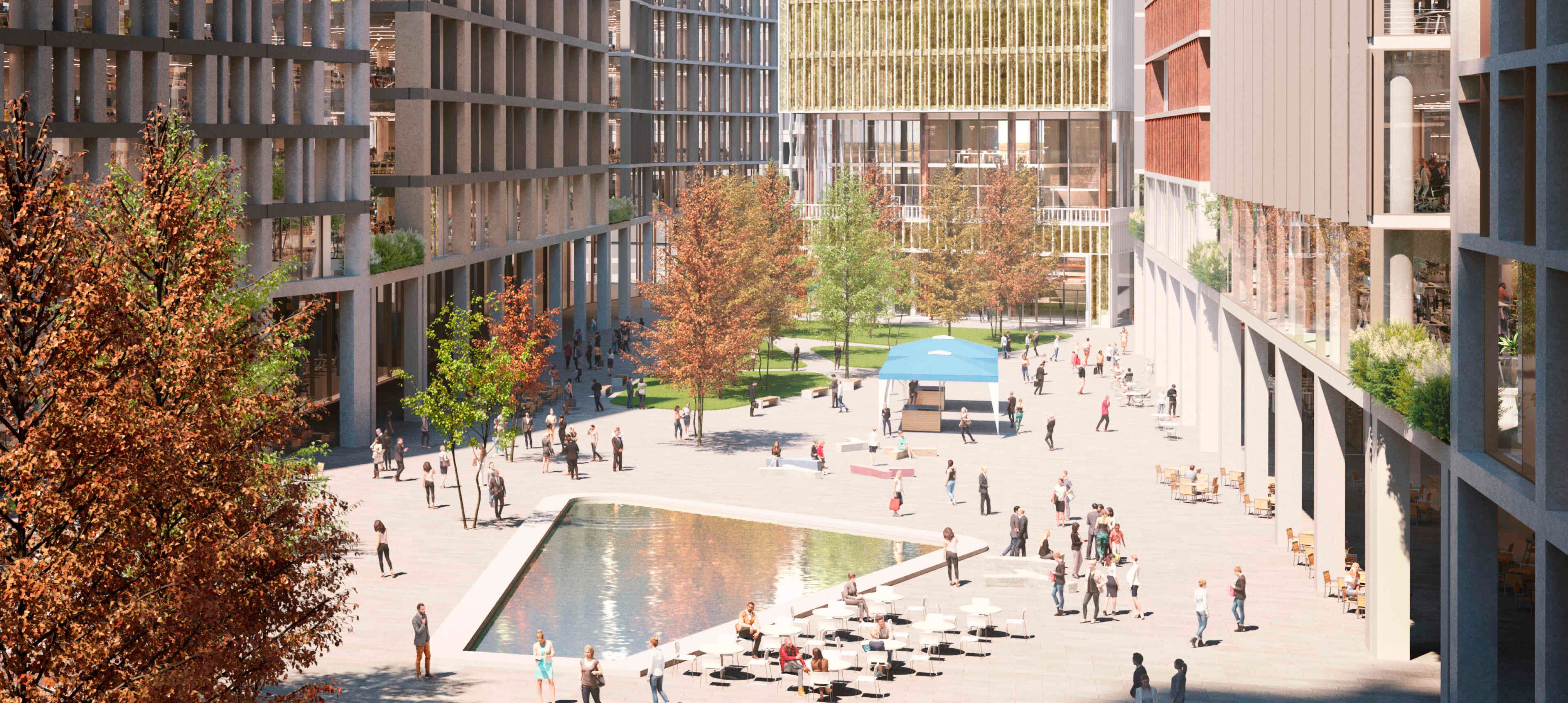 Architects CGI images of public space on the campus