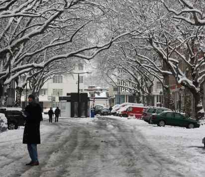 Snow in College carpark