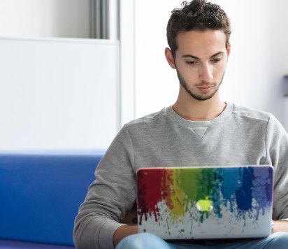 A student on a laptop