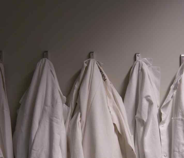 A picture of labcoats