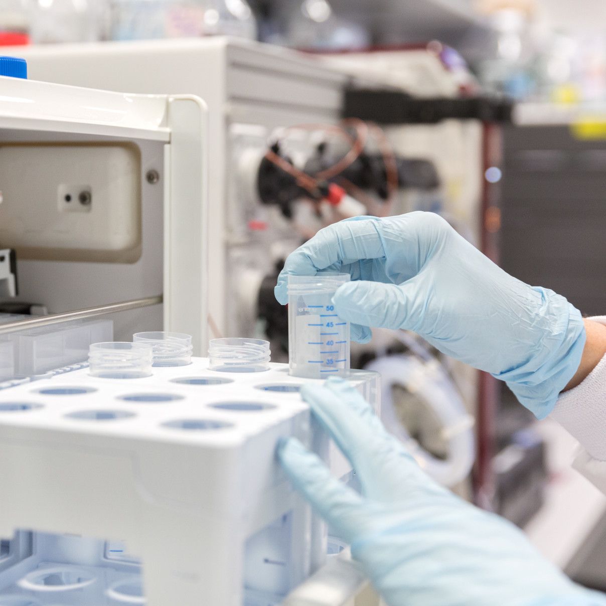 A scientist working in a lab at Imperial's Centre for Structural Biology