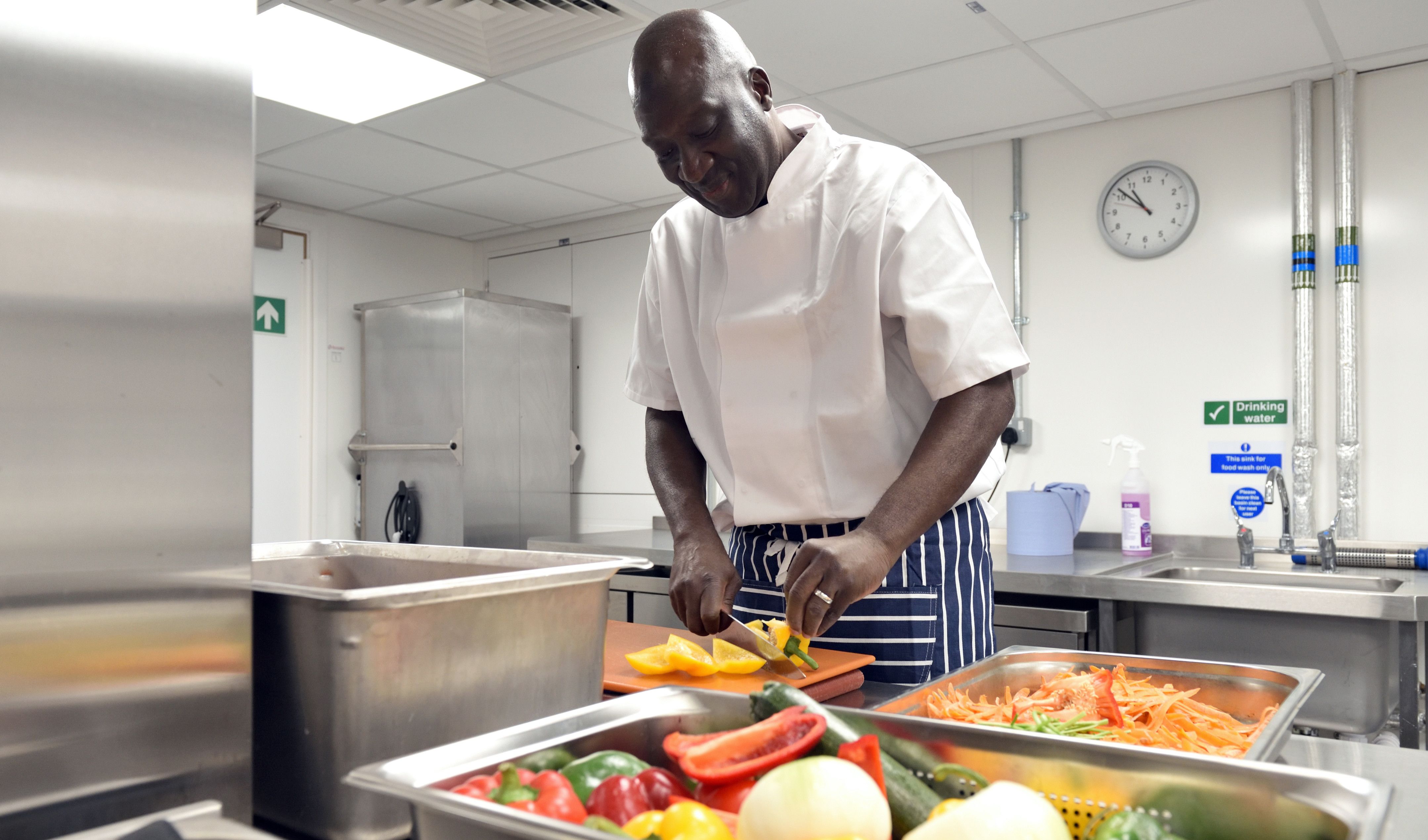 Chef preparing healthy food