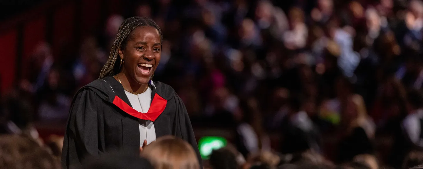 A photo of a student graduating