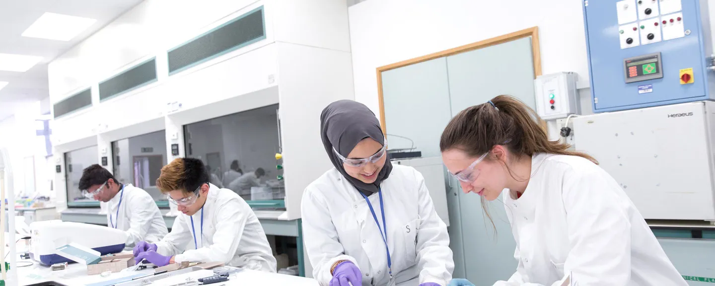 Sixth form students in the Imperial Chemistry RCS1 teaching laboratories construct a UV spectrometer.