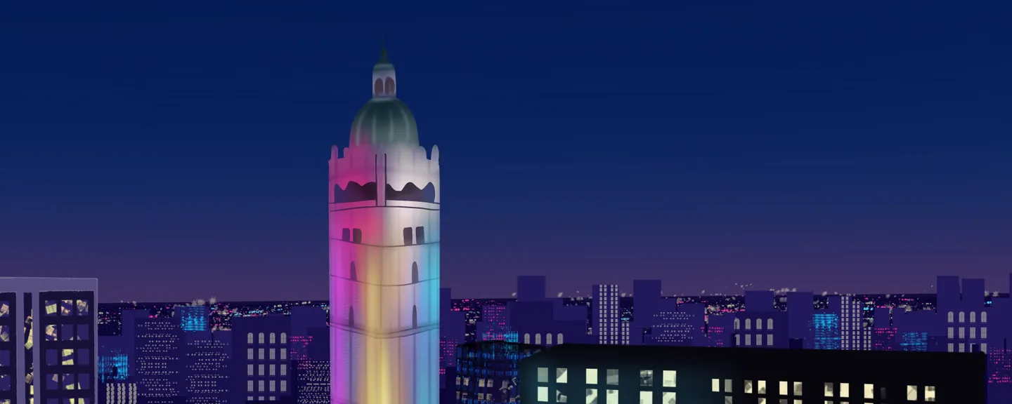 stylised image of imperial by night