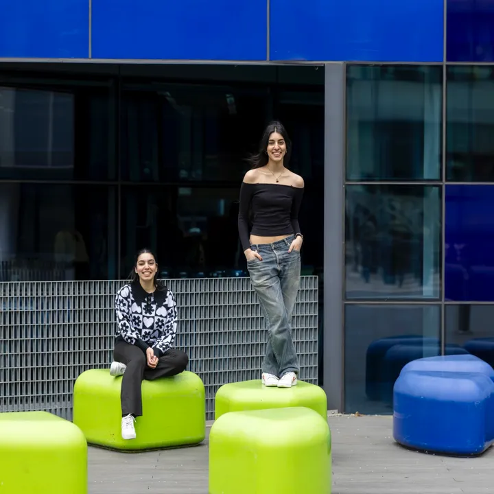 Kiranpreet and sister in quad