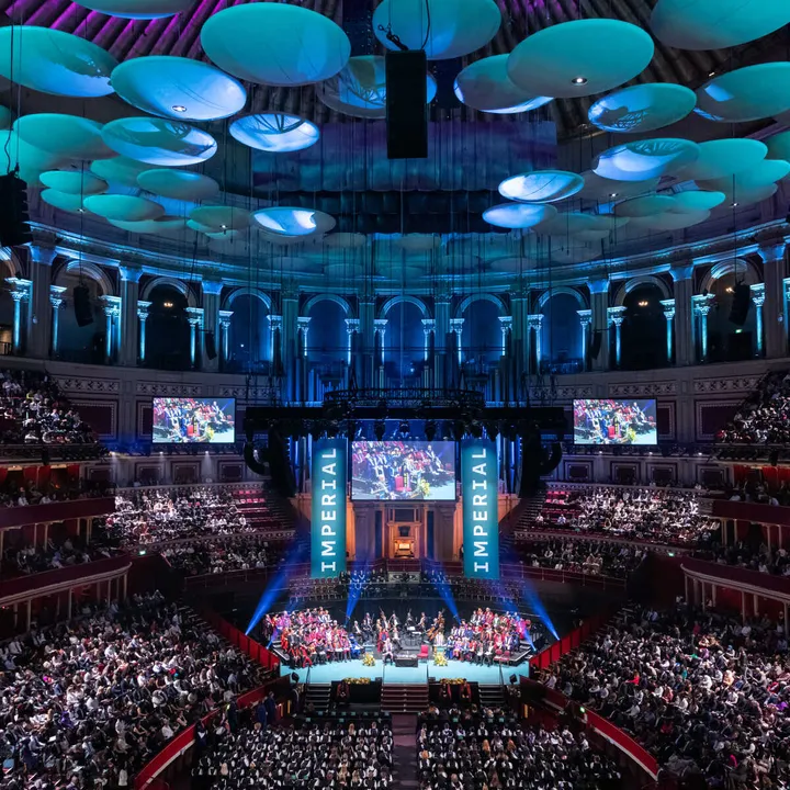 The Royal Albert Hall stage during a graduation ceremony