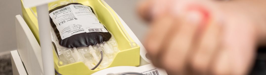 An image of a blood being given - blood donation. Photo by Lucas Oliveira