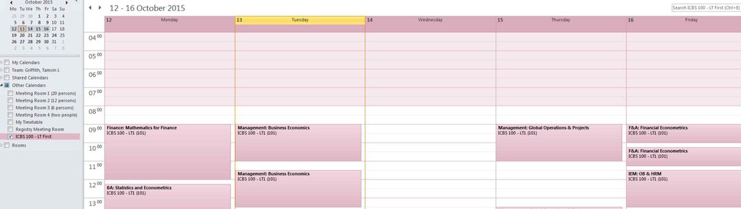 Celcat Timetabler iCalendar for Rooms