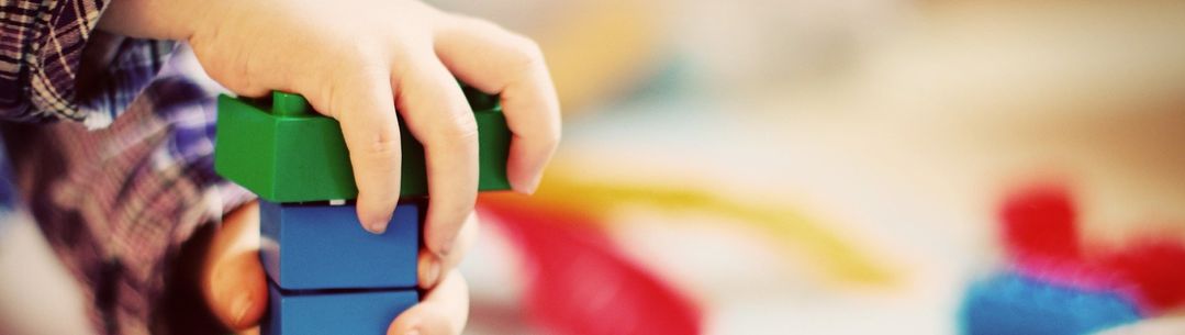 A child playing with building blocks