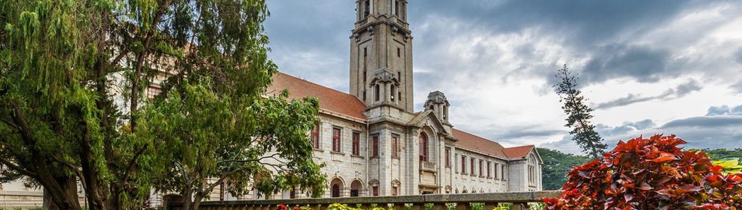 IISc main campus with trees and flowers