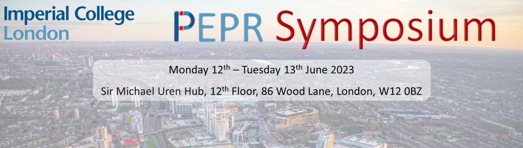 PEPR Symposium 2023 - Monday 12th to Tuesday June 13th 2023 - Sir Michael Uren Hub, 12th Floor, 86 Wood Lane, London, W12 0BZ - Skyline from the 12th floor of the Uren building