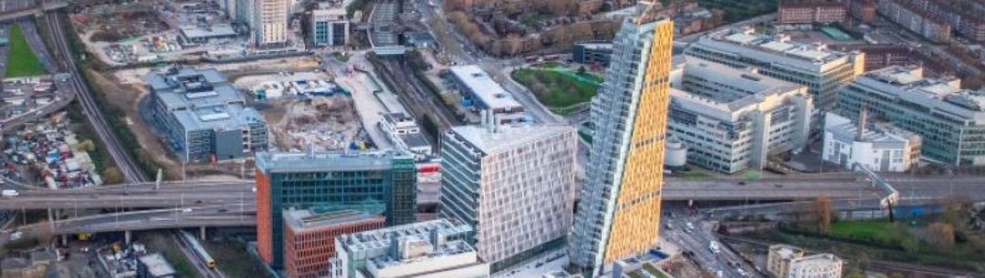 aerial view of white city campus 