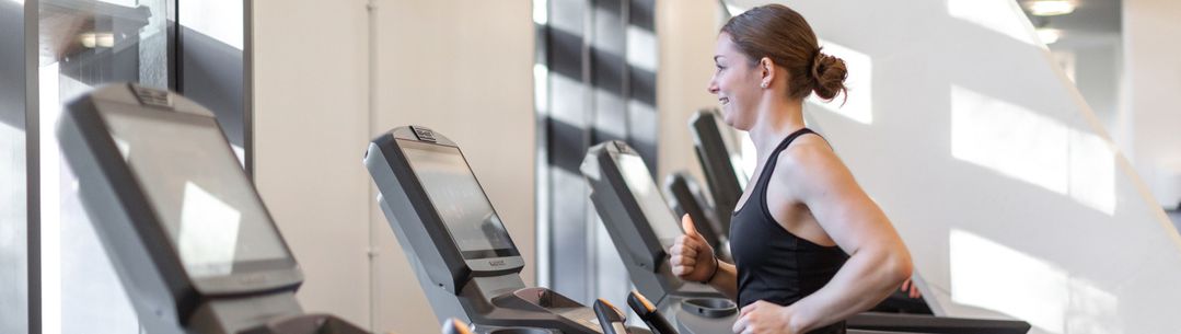 Running on treadmill