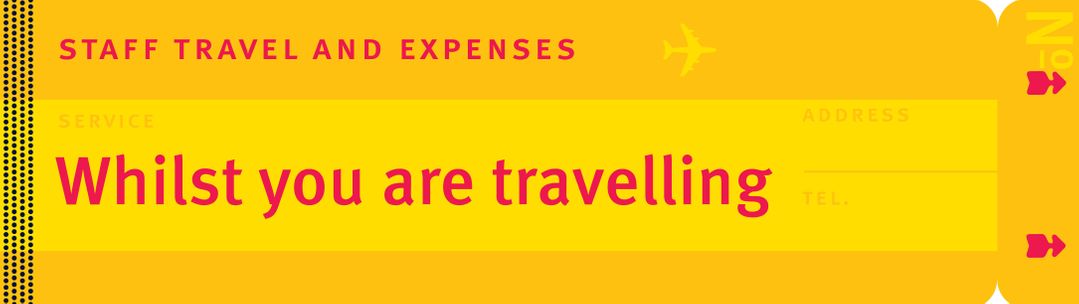 Whilst you are travelling yellow graphic banner