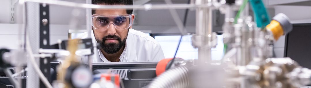 An image of a student in the lab