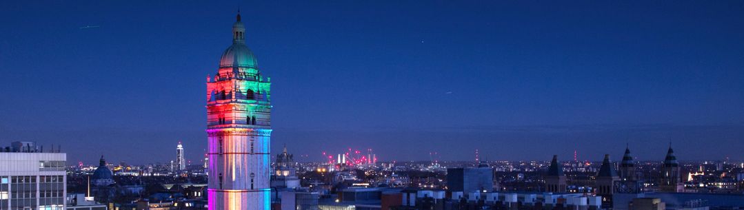 An image of Queens Tower for LGBT month