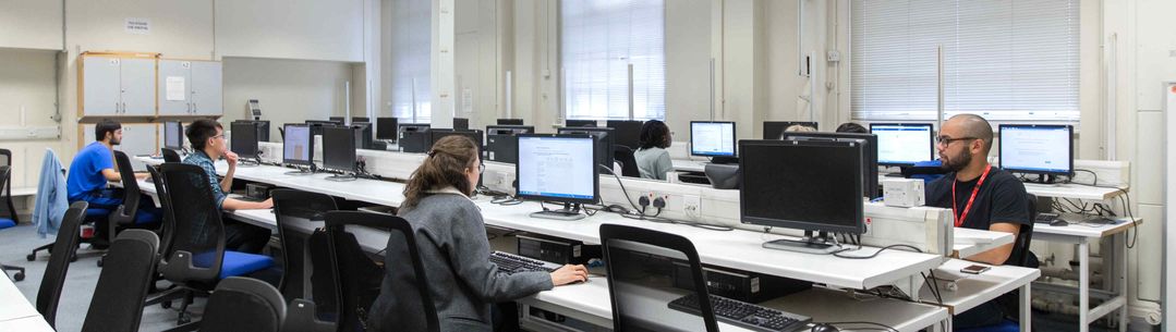 Students working at computers