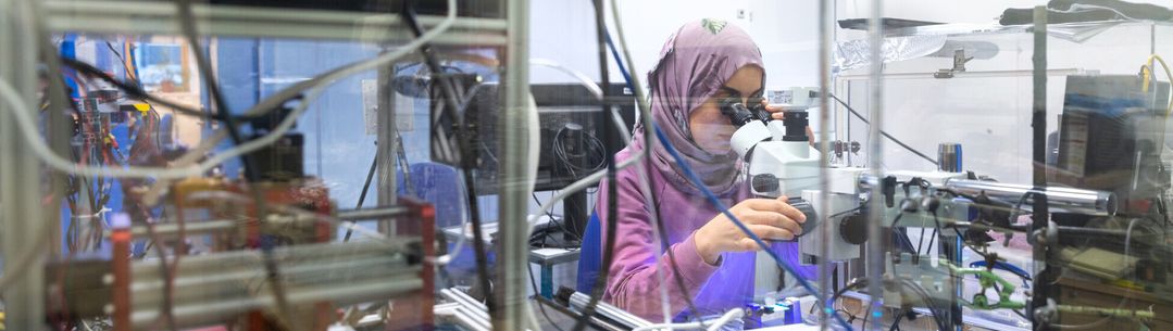 A researcher working in a lab in the Department of Computing