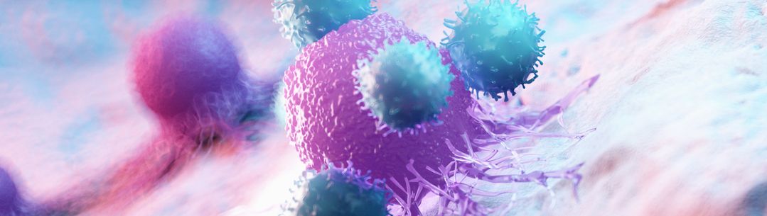 3d rendered medically accurate illustration of leukocytes attacking a cancer cell