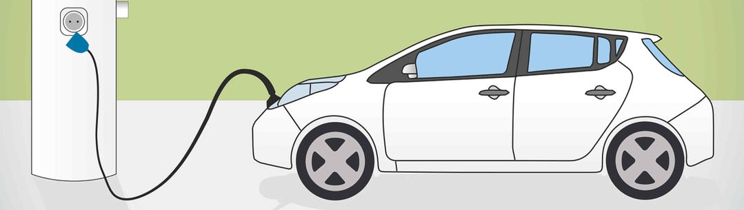 Illustration of electric car charging