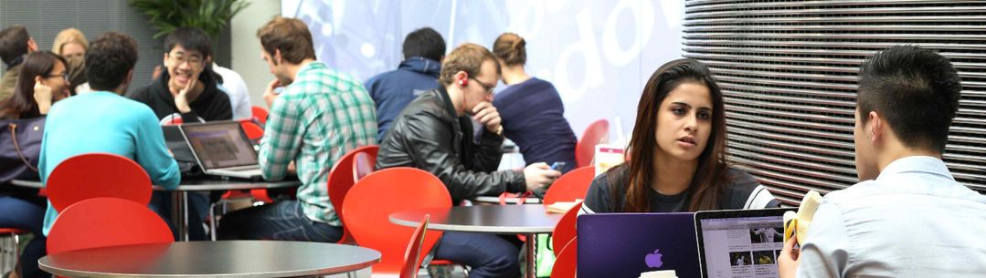 students in cafe