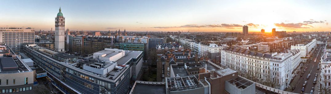 Queens Tower at dusk panaroma