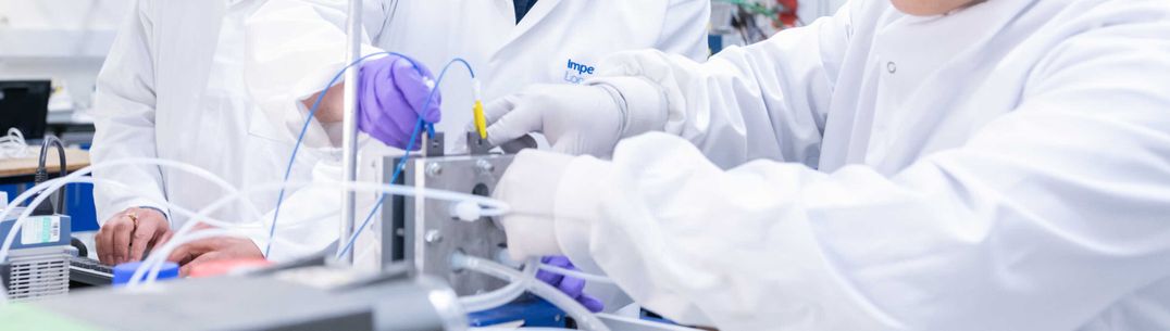 Close up of students working in an Imperial Laboratory