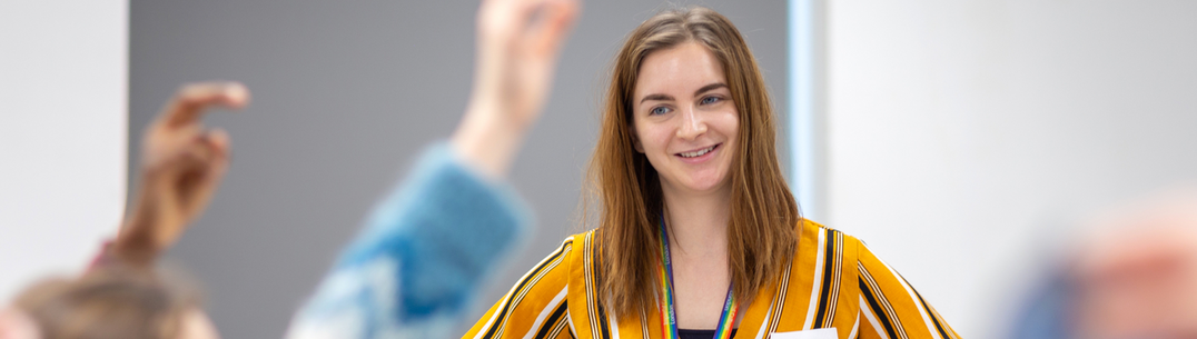 Female student presenting