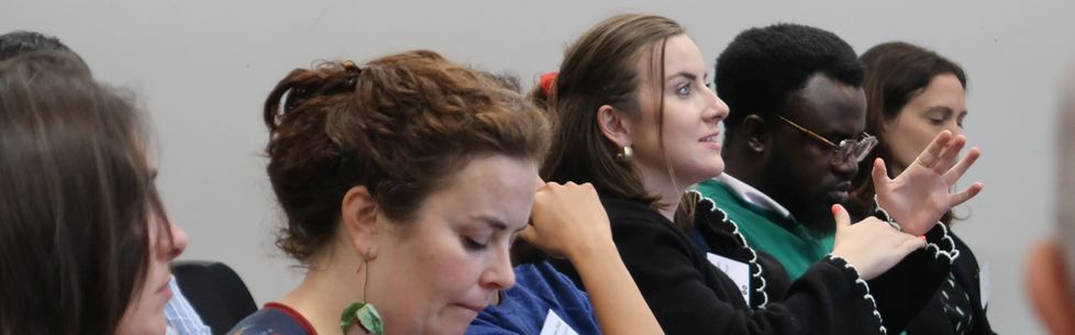 Clare McCrudden speaks in breakout at event on equity in healthcare, 2024, hosted by Institute of Global Health Innovation