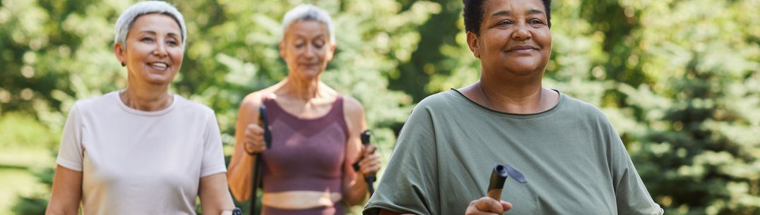 A picture of women exercise walking