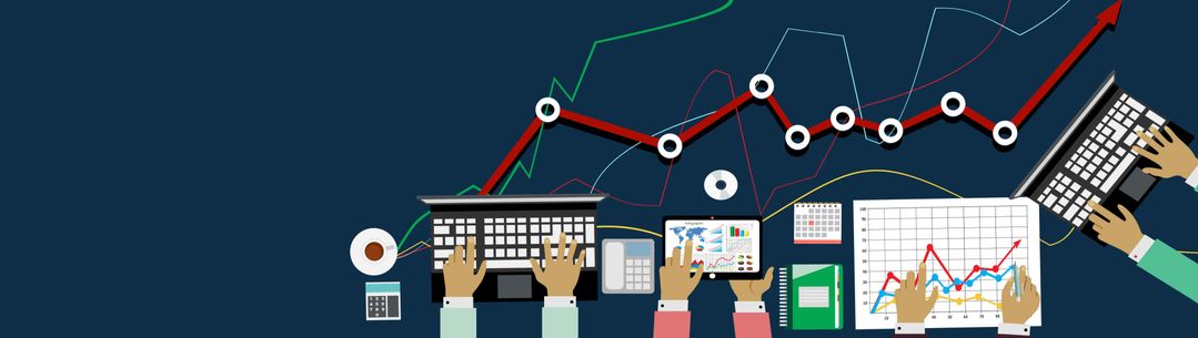 Illustration depicting an upward trending graph