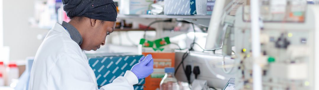 Scientist working in the Shattock lab on vaccine development. 