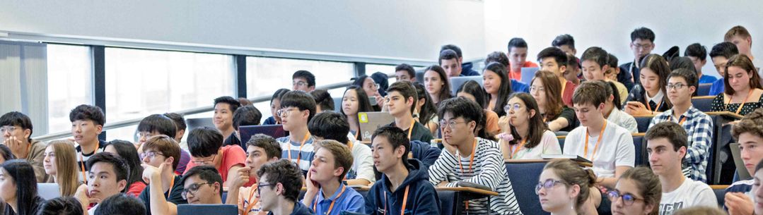 Students studying in a lecture theatre 