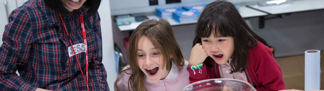 Children amazed by science demonstration