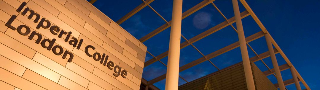 Imperial College London sign on the main entrance building