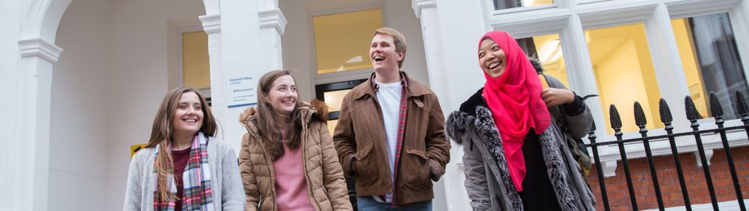 Students outside building