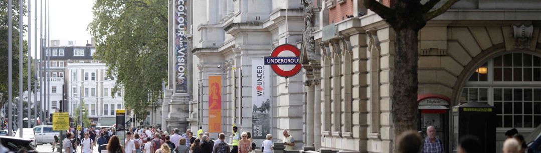 A view of Exhibition Road including the science museum