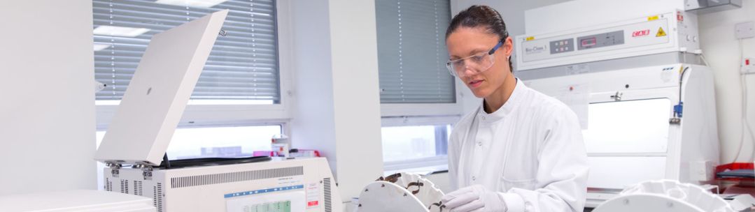 An Imperial researcher testing samples in a lab