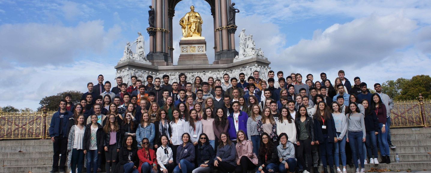 MEng Biomedical Engineering students in front of the Albert Memorial