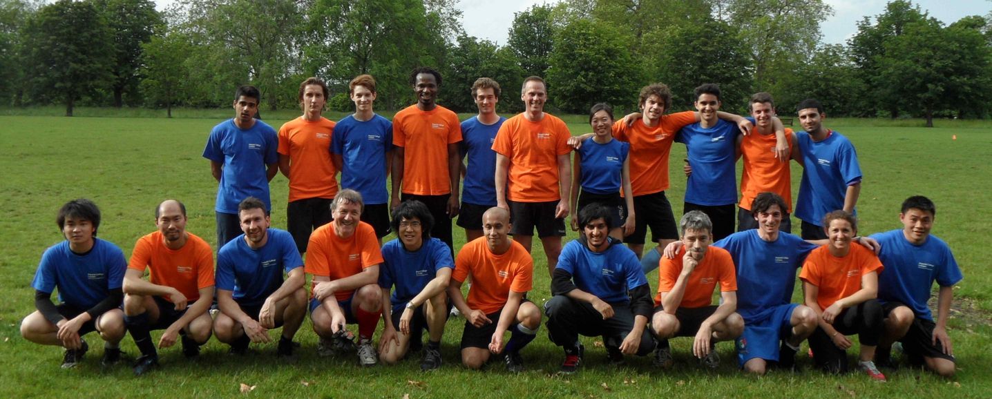 Staff and student football teams 