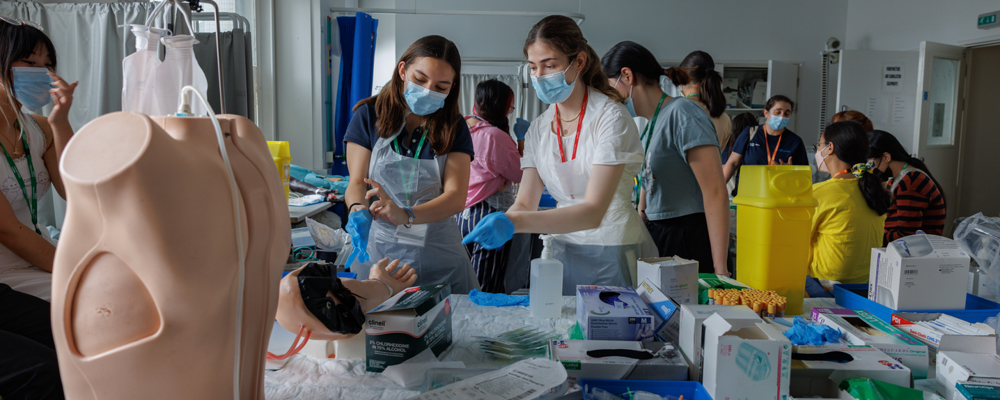 student working on medicine practical part of gss