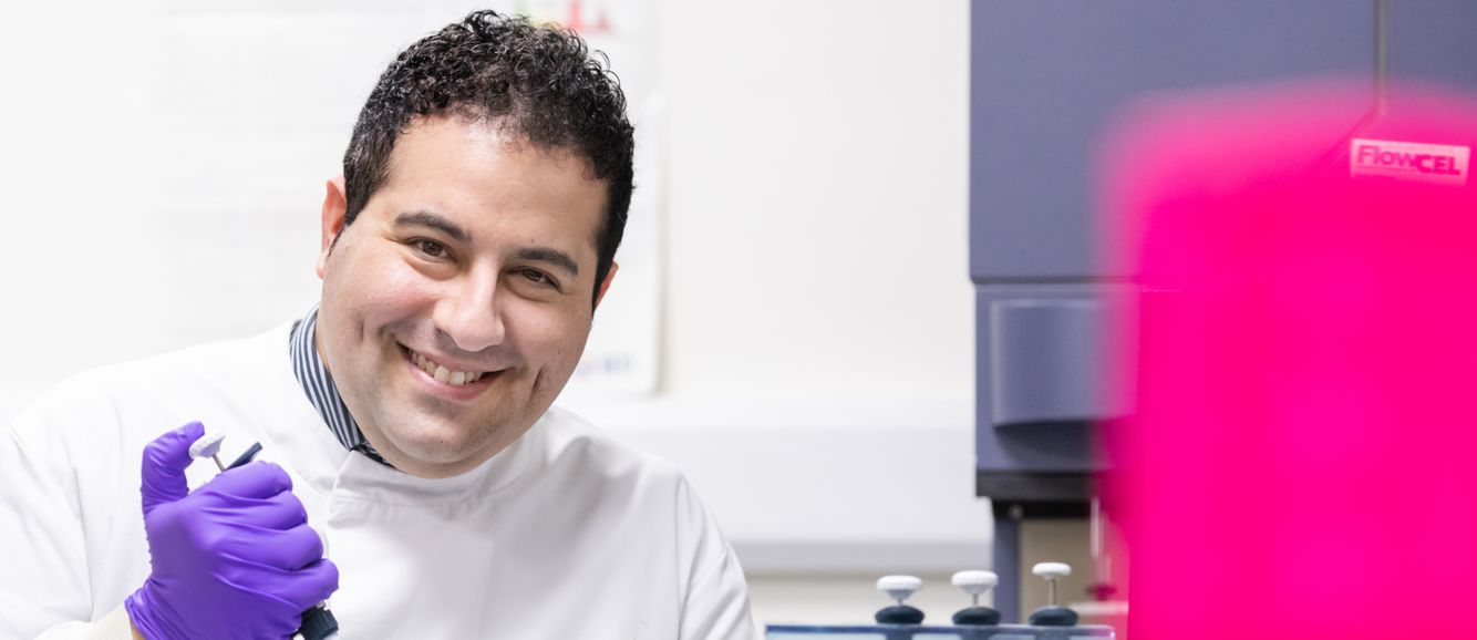 Dr Benjamin Mullish in a lab setting