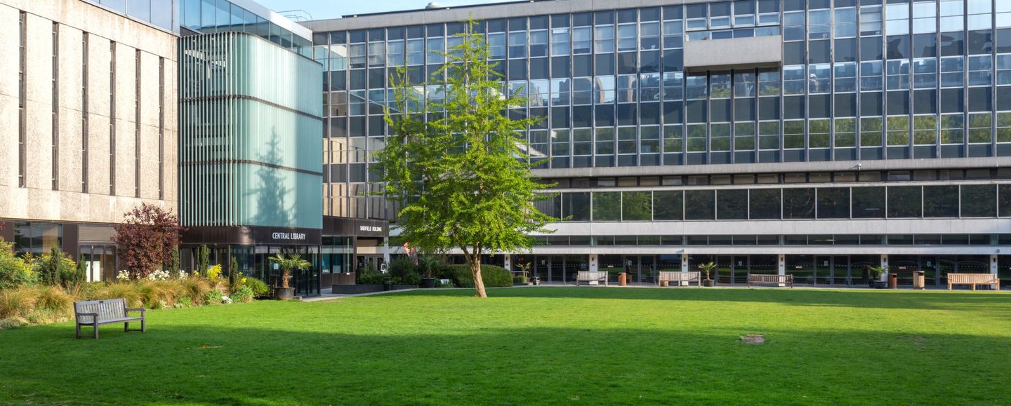 Queens Lawn looking onto Sherfield Buildling