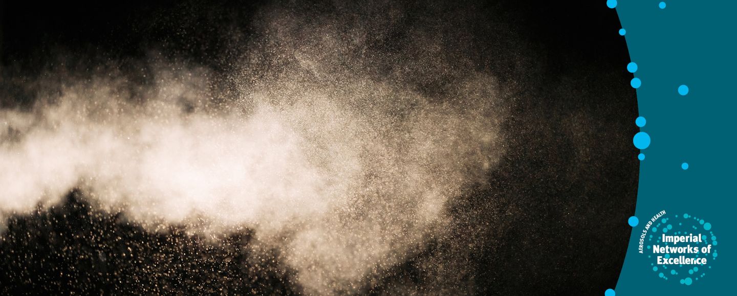 White dust particles on a black background