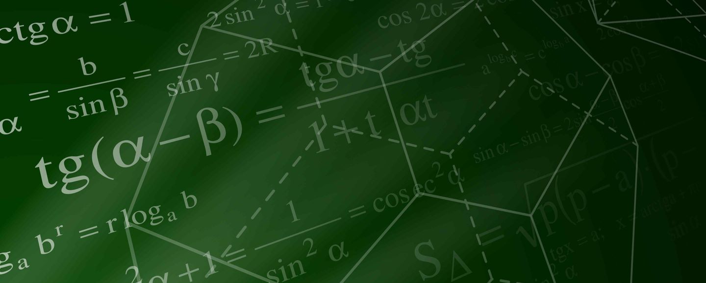 Equations on a green background