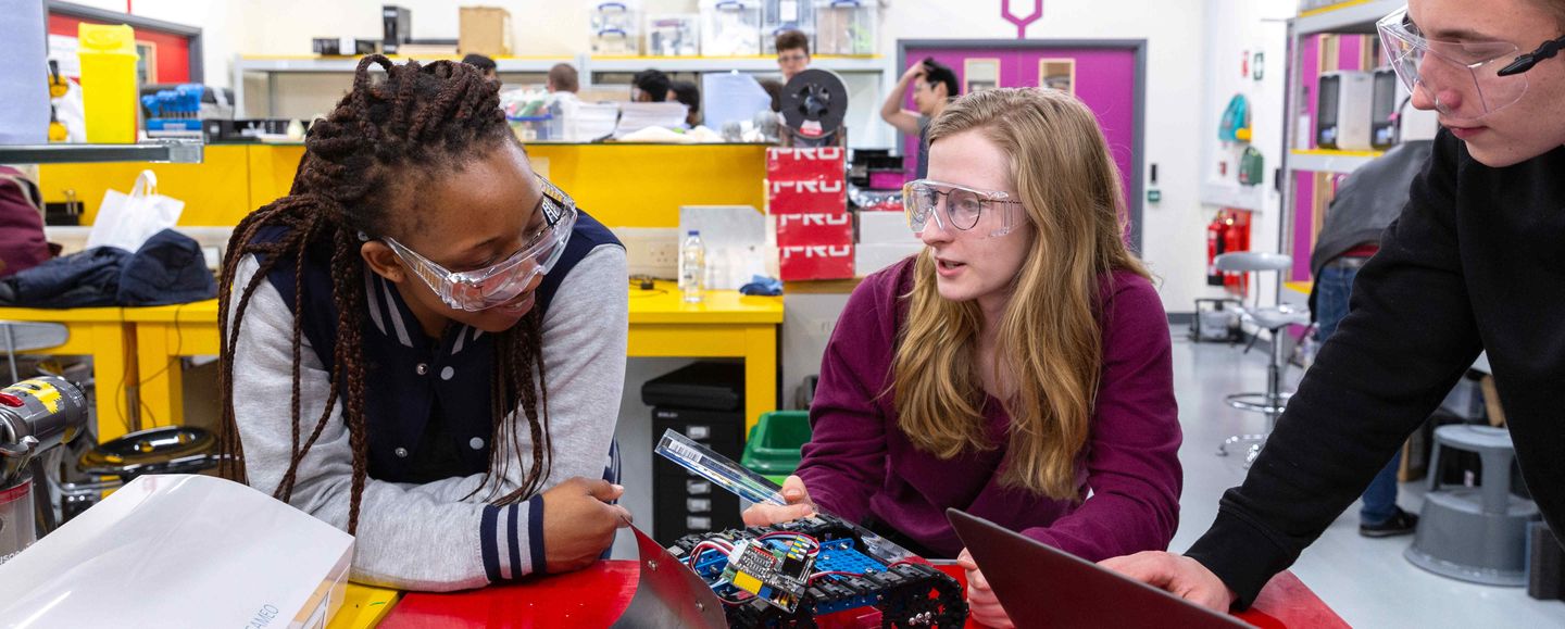 Students working in the Advanced Hackspace