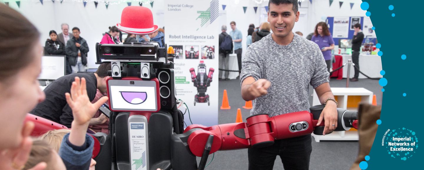 A robot being demonstrated at the Imperial Festival 